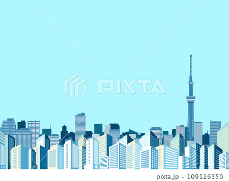背景に、スカイツリーの見える街並み 109126350