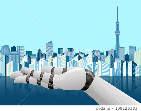 背景に、スカイツリーの見える街並み 109126383