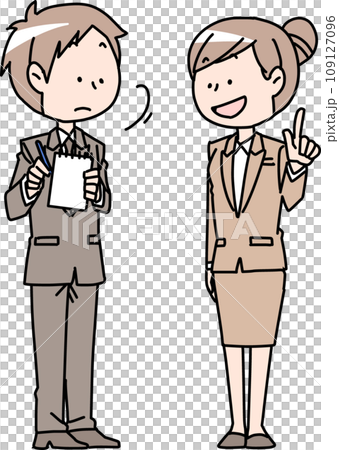 一位男員工正在接受一位資深同事的指導 109127096