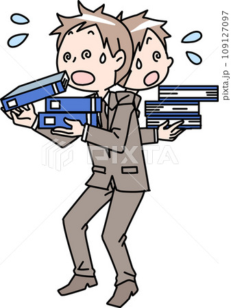 てんてこ舞いな男性社員 てんてこ舞いな男性社員 109127097