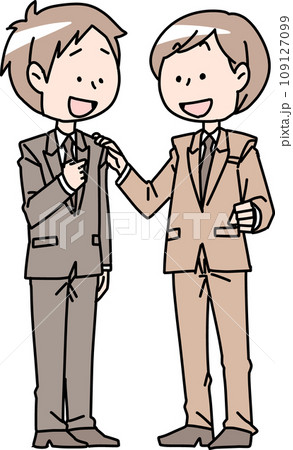 先輩に励まされる男性社員 109127099