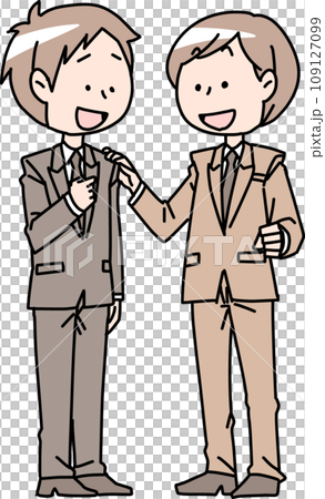 先輩に励まされる男性社員 109127099