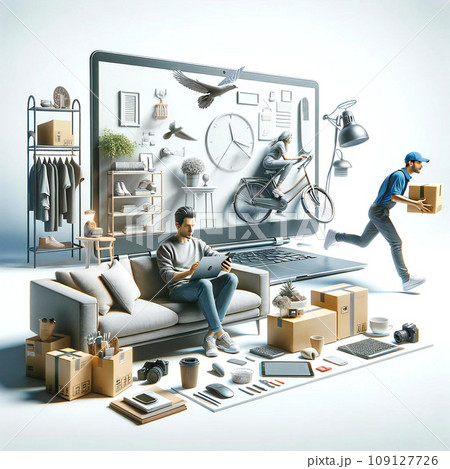 ネットショッピングによる配達-Generative AI 109127726