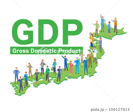 日本のGDPのイメージイラスト 日本のGDPのイメージイラスト 109127913