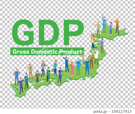 日本のGDPのイメージイラスト 日本のGDPのイメージイラスト 109127913
