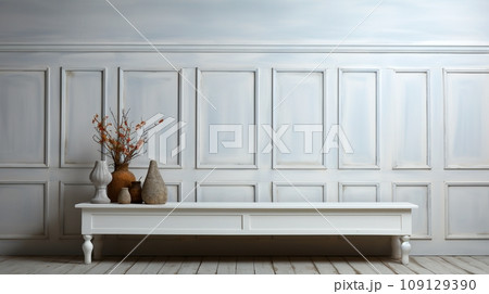 白い壁とテーブルのある部屋 白い壁とテーブルのある部屋 109129390