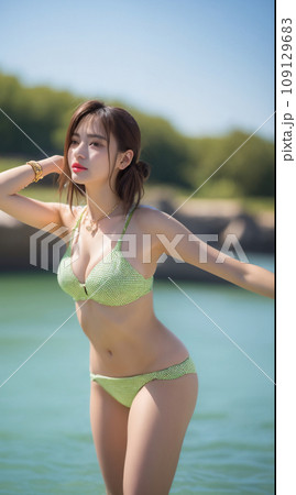 美しい水着の女性 109129683