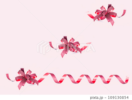 A set of assorted red Bows and ribbon, holiday decorations. A set of assorted red Bows and ribbon, holiday decorations. 109130854
