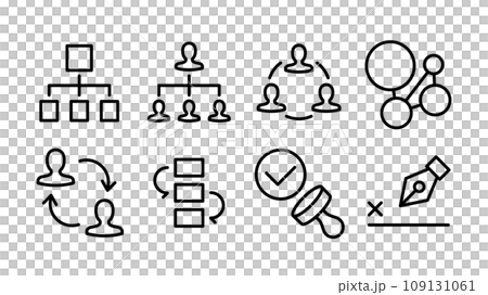 組織/工作流程/批准圖示集線寬變量 組織/工作流程/批准圖示集線寬變量 109131061