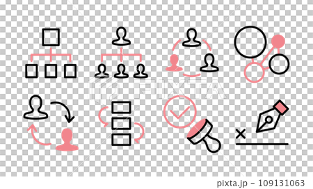 Organization/workflow/approval icon set Line width variable Organization/workflow/approval icon set Line width variable 109131063