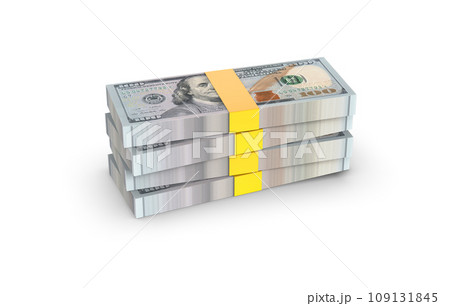 packs of dollars isolated on white background packs of dollars isolated on white background 109131845