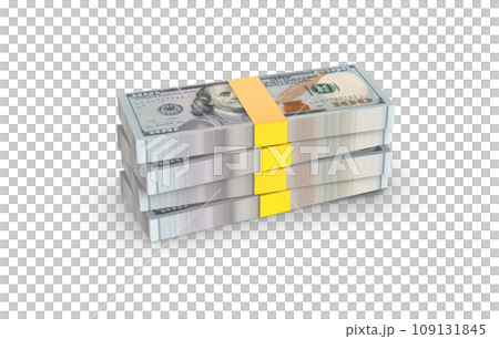 packs of dollars isolated on white background packs of dollars isolated on white background 109131845
