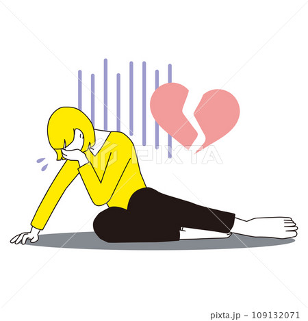 倒れこむ女性　破局　裸足 109132071