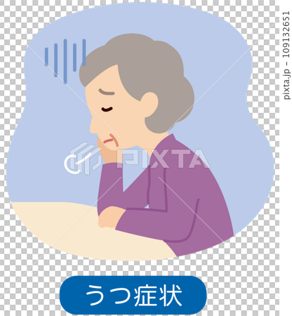 Senior woman with depressed and gloomy expression, elderly, depression 109132651