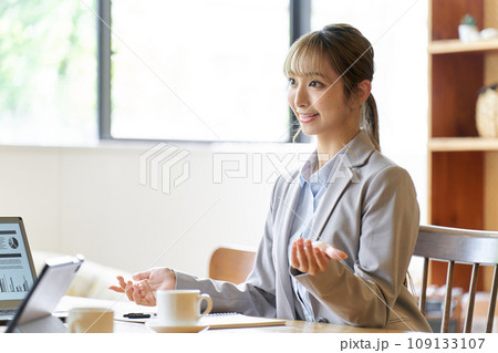 説明をする営業職のビジネスウーマン 109133107