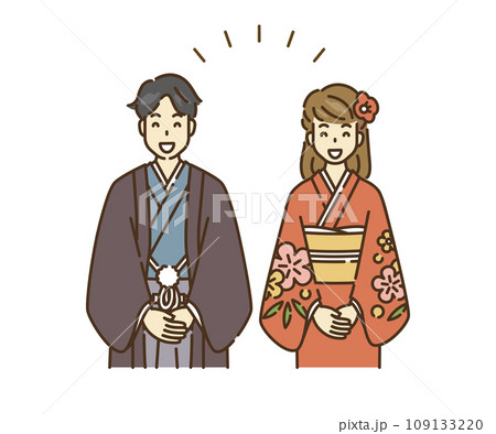着物　人物　笑顔 109133220
