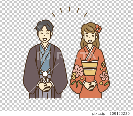 着物　人物　笑顔 109133220