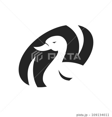 duck logo template Isolated. Brand Identity. Icon Abstract Vector graphic duck logo template Isolated. Brand Identity. Icon Abstract Vector graphic 109134011