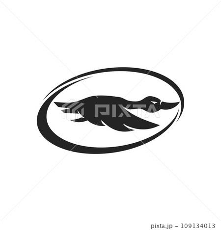 duck logo template Isolated. Brand Identity. Icon Abstract Vector graphic duck logo template Isolated. Brand Identity. Icon Abstract Vector graphic 109134013