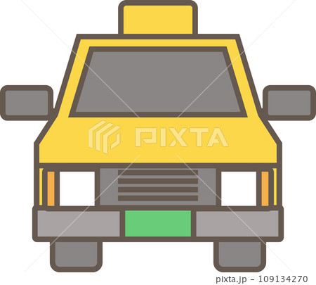 タクシーのシンプルなカラーのピクトグラムアイコン 109134270