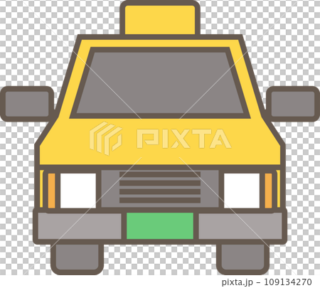 タクシーのシンプルなカラーのピクトグラムアイコン 109134270