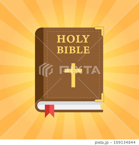 Holy bible icon in flat style. Christianity book vector illustration on isolated background. Religion sign business concept. Holy bible icon in flat style. Christianity book vector illustration on isolated background. Religion sign business concept. 109134844
