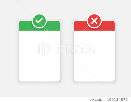 Do and dont icon in flat style. Dos and Don'ts vector illustration on isolated background. Pros and Cons sign business concept. 109134876