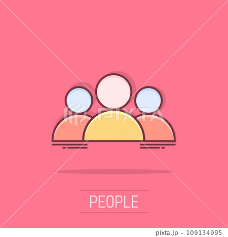 Cartoon people icon in comic style. Users illustration pictogram. Teamwork person sign splash business concept. Cartoon people icon in comic style. Users illustration pictogram. Teamwork person sign splash business concept. 109134995