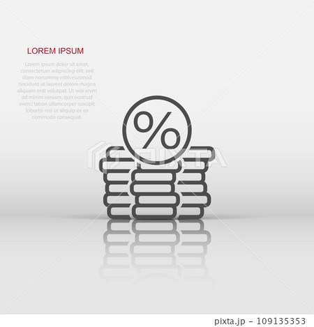 Coins stack icon in flat style. Dollar coin vector illustration on white isolated background. Money stacked business concept. 109135353