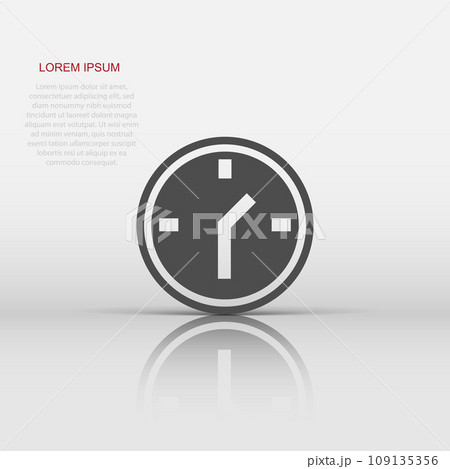 Clock icon in flat style. Watch vector illustration on white isolated background. Timer business concept. Clock icon in flat style. Watch vector illustration on white isolated background. Timer business concept. 109135356