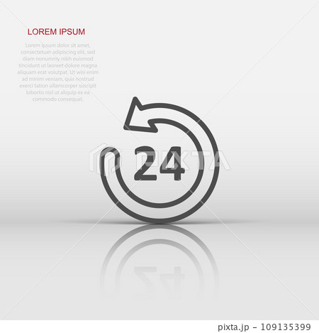 Clock icon in flat style. Watch vector illustration on white isolated background. Timer business concept. Clock icon in flat style. Watch vector illustration on white isolated background. Timer business concept. 109135399