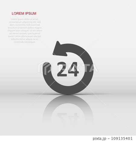 Clock icon in flat style. Watch vector illustration on white isolated background. Timer business concept. Clock icon in flat style. Watch vector illustration on white isolated background. Timer business concept. 109135401