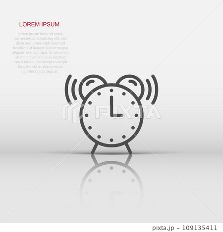 Clock icon in flat style. Watch vector illustration on white isolated background. Timer business concept. Clock icon in flat style. Watch vector illustration on white isolated background. Timer business concept. 109135411