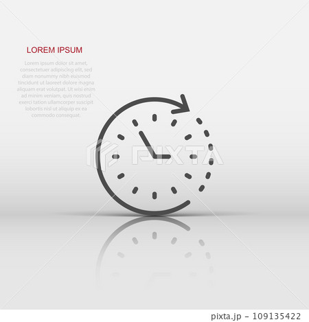 Clock icon in flat style. Watch vector illustration on white isolated background. Timer business concept. Clock icon in flat style. Watch vector illustration on white isolated background. Timer business concept. 109135422