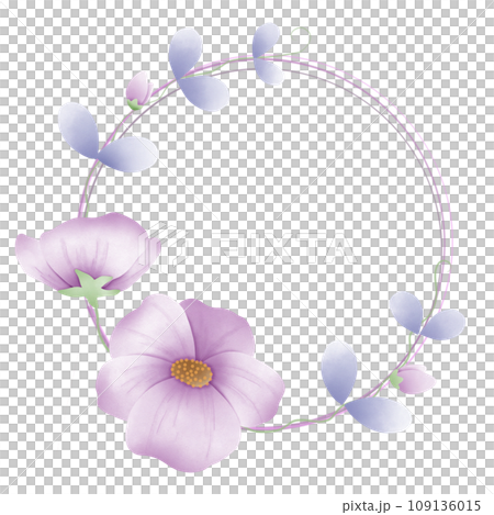 Purple flower frame 109136015