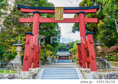 奈良県生駒郡三郷町の龍田大社　鳥居 109136258