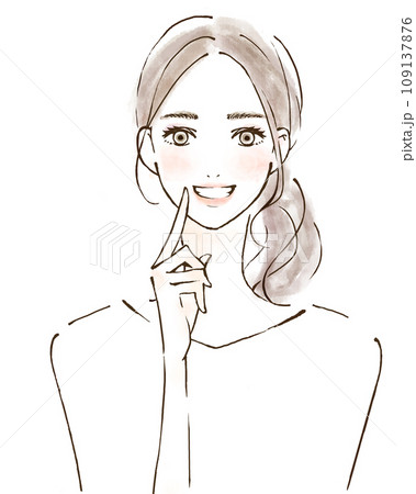 歯のホワイトニング デンタルケアをする女性のイラスト 歯のホワイトニング デンタルケアをする女性のイラスト 109137876