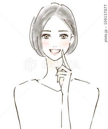 ほうれい線 美容医療にポジティブな高齢女性のイラスト ほうれい線 美容医療にポジティブな高齢女性のイラスト 109137877