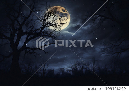 Beautiful moon in the sky. Generative AI Beautiful moon in the sky. Generative AI 109138269