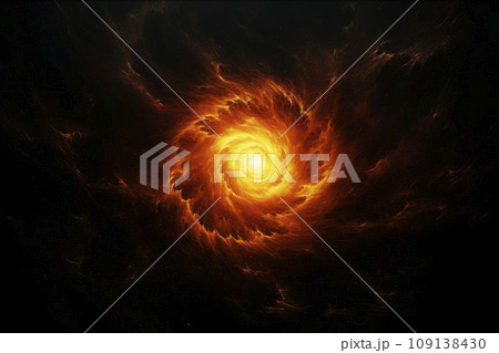 The sun on a dark background. Generative AI 109138430