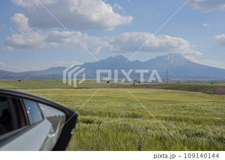 View from the car on the countryside landscape 109140144