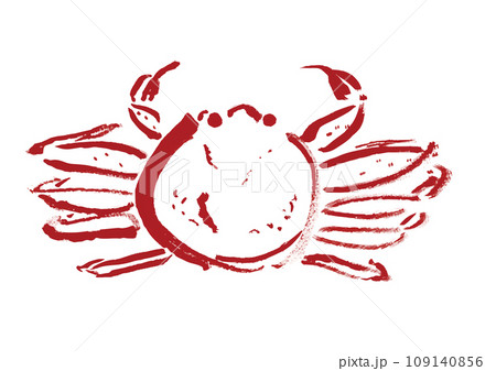 ズワイガニ(メス)和風手描きイラスト ズワイガニ(メス)和風手描きイラスト 109140856