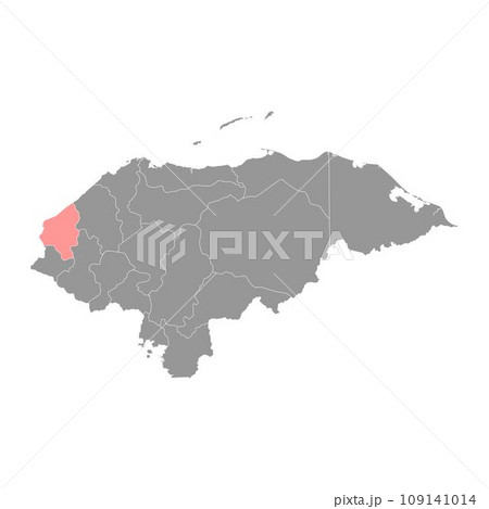 Copan department map, administrative division of Honduras. Vector illustration. Copan department map, administrative division of Honduras. Vector illustration. 109141014