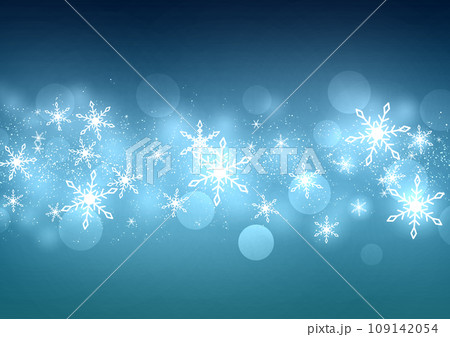 雪の結晶とキラキラ輝く背景 109142054
