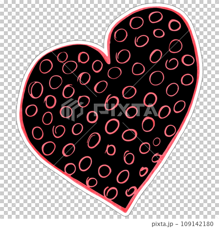 Red and Black Heart Sticker Drawn by Colored Pencil. The Sign of World Heart Day. Symbol of Valentines Day. Heart Shape Isolated on White Background. Red and Black Heart Sticker Drawn by Colored Pencil. The Sign of World Heart Day. Symbol of Valentines Day. Heart Shape Isolated on White Background. 109142180