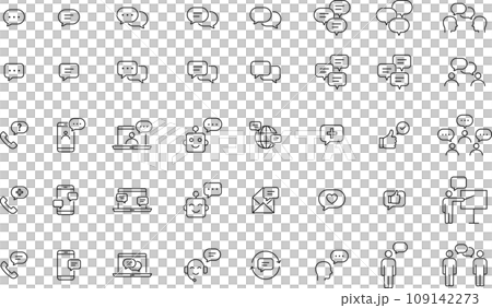 コミュニケーション系の線画アイコンセット コミュニケーション系の線画アイコンセット 109142273