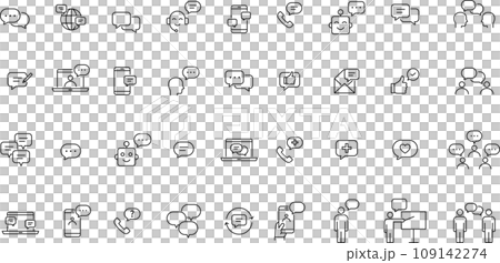 コミュニケーション系の線画アイコンセット コミュニケーション系の線画アイコンセット 109142274