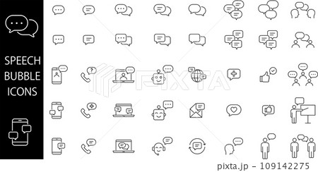 フキダシの線画アイコンセット 109142275