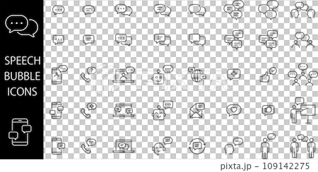 フキダシの線画アイコンセット 109142275