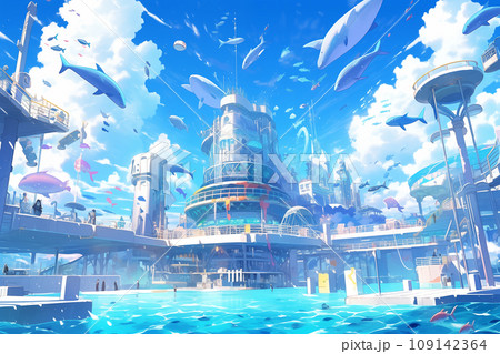 幻想的な海底都市風景 AIイラストのイラスト素材 [109142364] - PIXTA
